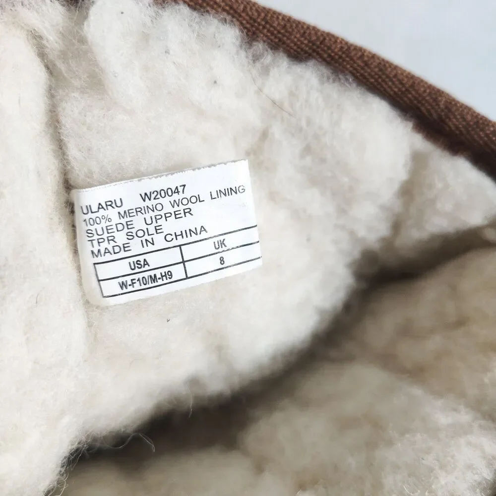 Emu‎ Ularu Suede Camel Tan Leather Merino Wool Lined Mid-Calf Winter Boots 10